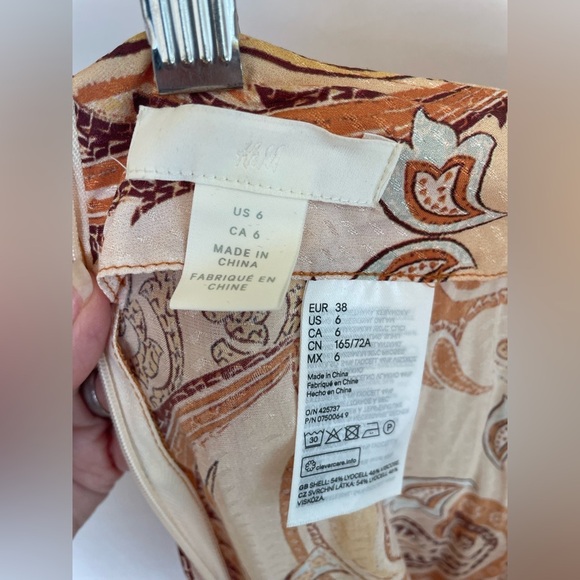 H&M Paisley Sarong Style Faux Wrap size 6 - Picture 8 of 9